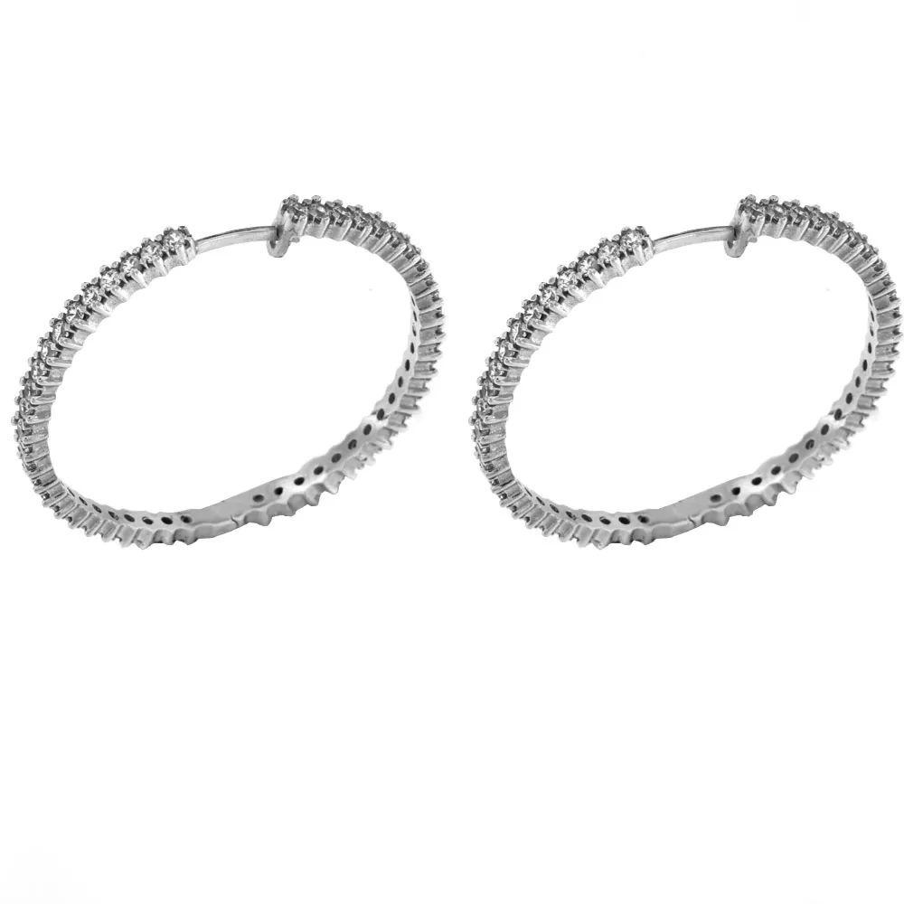 White Gold Hoops KRB070