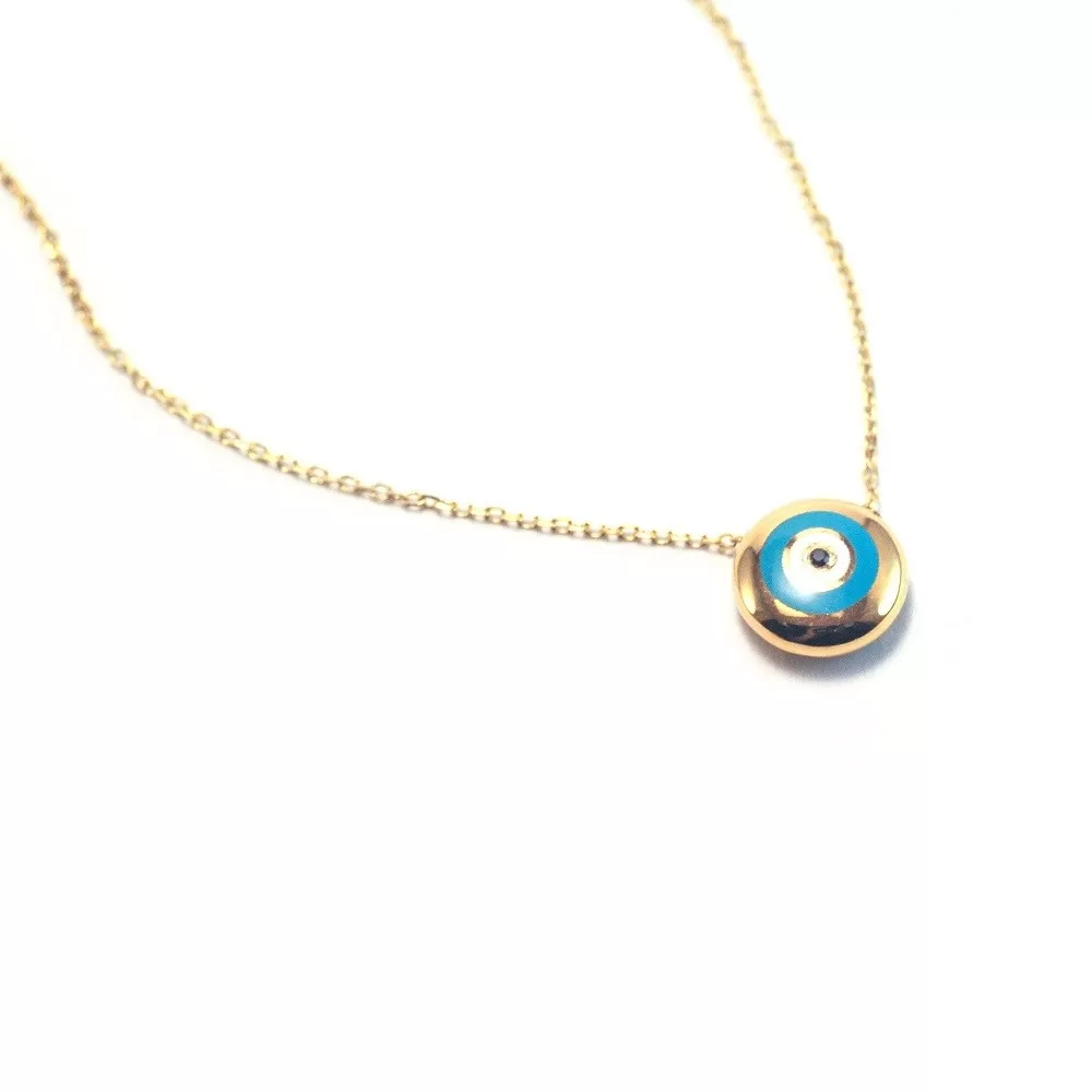 Gold Pendant Eye with chainMA019